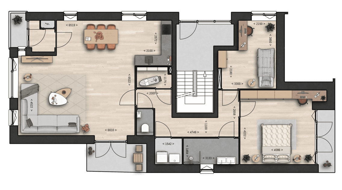 Plattegrond Nieuwbouwproject Vlusch bouwnummer 1