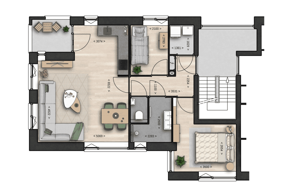 Plattegrond Nieuwbouwproject Vlusch bouwnummer 2