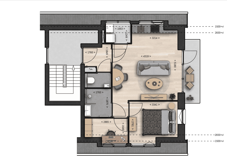 Plattegrond Nieuwbouwproject Vlusch bouwnummer 5