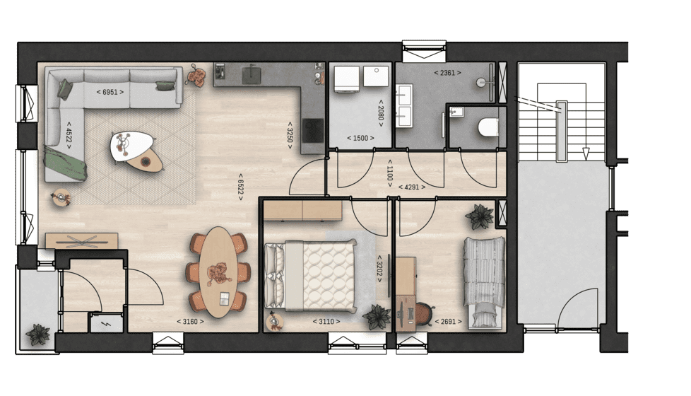 Plattegrond Nieuwbouwproject Vlusch bouwnummer 6